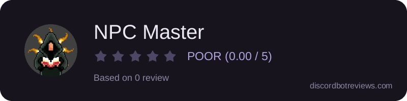 Rating widget preview for NPC Master