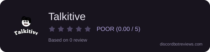 Rating widget preview for Talkitive