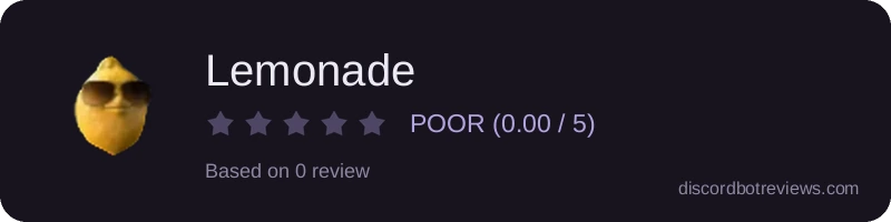 Rating widget preview for Lemonade