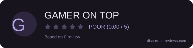 Rating widget preview for GAMER ON TOP