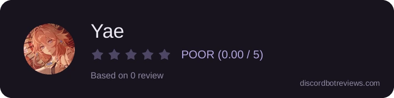 Rating widget preview for Yae