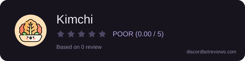 Rating widget preview for Kimchi