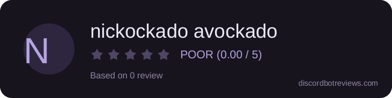 Rating widget preview for nickockado avockado