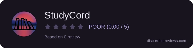 Rating widget preview for StudyCord