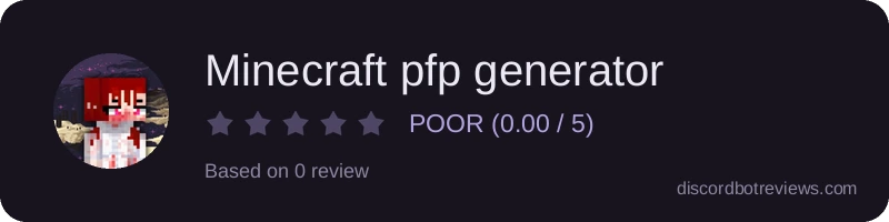 Rating banner for Minecraft pfp generator