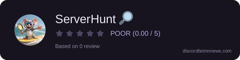 Rating widget preview for ServerHunt 🔎