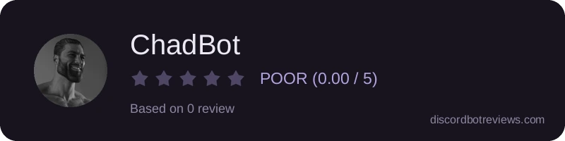 Rating widget preview for ChadBot
