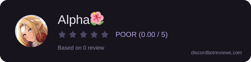 Rating widget preview for Alpha🌺