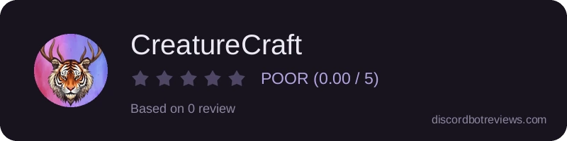 Rating widget preview for CreatureCraft