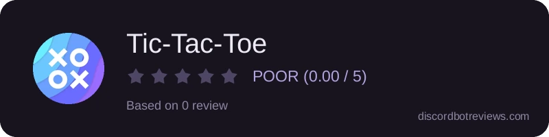 Rating widget preview for Tic-Tac-Toe