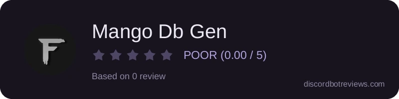 Rating widget preview for Mango Db Gen