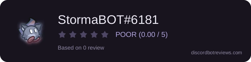 Rating widget preview for StormaBOT#6181