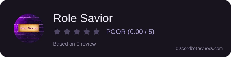 Rating widget preview for Role Savior