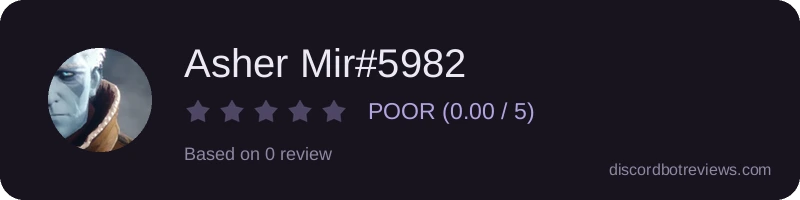 Rating widget preview for Asher Mir#5982