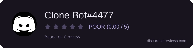 Rating widget preview for Clone Bot#4477