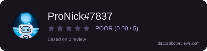 Rating widget preview for ProNick#7837