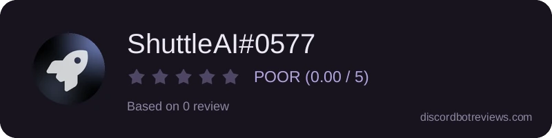 Rating widget preview for ShuttleAI#0577