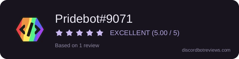 Rating banner for Pridebot#9071