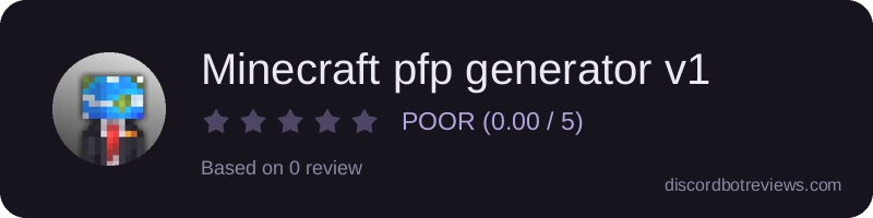 Rating widget preview for Minecraft pfp generator v1