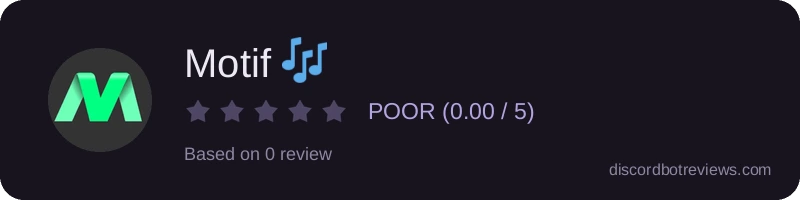 Rating widget preview for Motif 🎶
