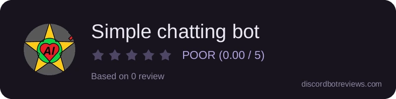 Rating widget preview for Simple chatting bot