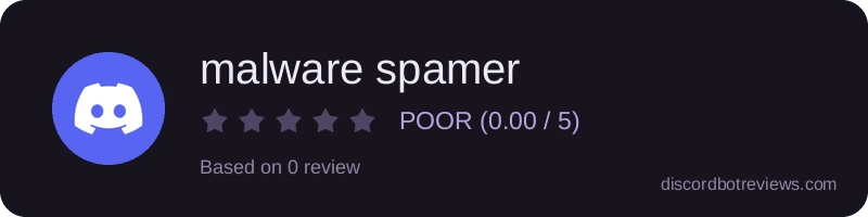 Rating widget preview for malware spamer