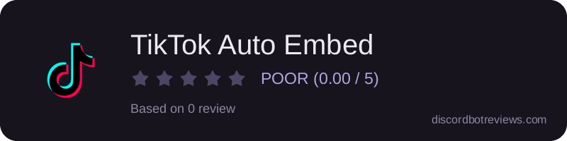 Rating widget preview for TikTok Auto Embed
