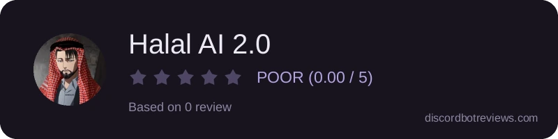 Rating widget preview for Halal AI 2.0