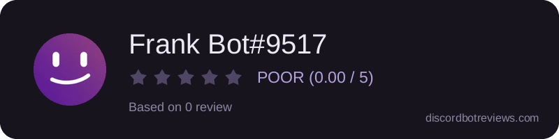 Rating widget preview for Frank Bot#9517