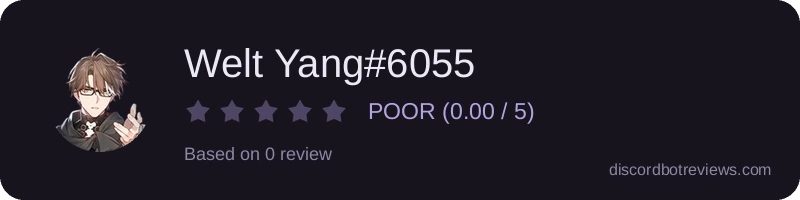 Rating widget preview for Welt Yang#6055