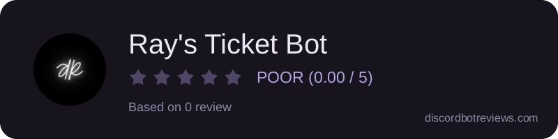 Rating widget preview for Ray's Ticket Bot