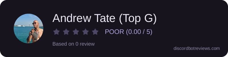 Rating banner for Andrew Tate (Top G)