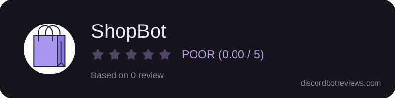 Rating widget preview for ShopBot