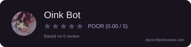 Rating widget preview for Oink Bot