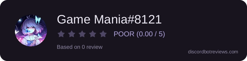 Rating widget preview for Game Mania#8121