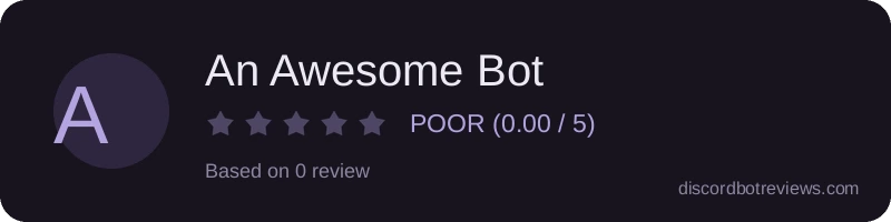 Rating widget preview for An Awesome Bot