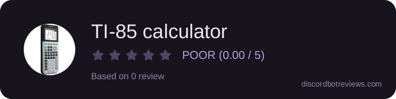 Rating widget preview for TI-85 calculator