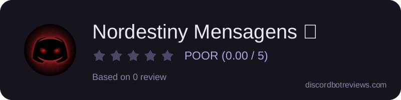 Rating widget preview for Nordestiny Mensagens 🌀