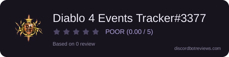 Rating widget preview for Diablo 4 Events Tracker#3377