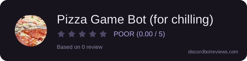 Rating widget preview for Pizza Game Bot (for chilling)