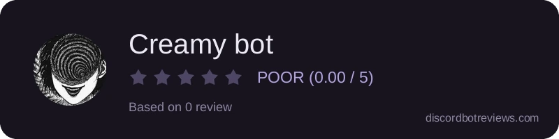 Rating widget preview for Creamy bot