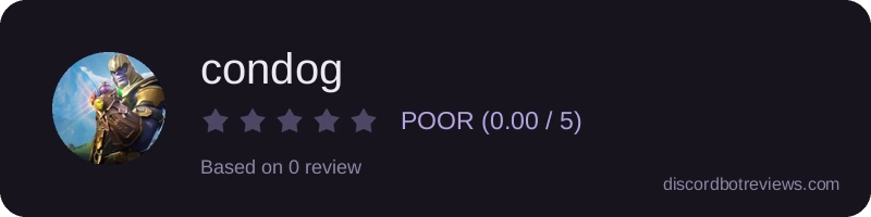 Rating widget preview for condog