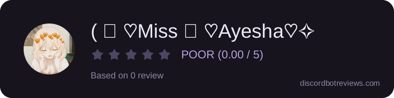 Rating widget preview for ( ۝ ♡Miss ۝ ♡Ayesha♡✧