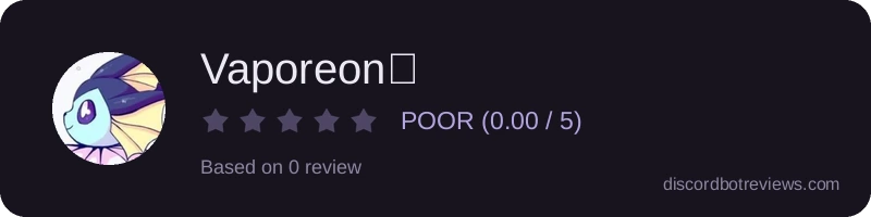 Rating widget preview for Vaporeon💧