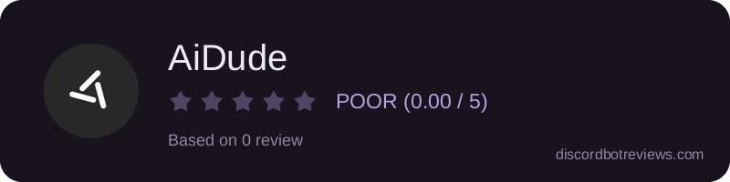 Rating widget preview for AiDude
