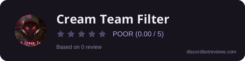 Rating widget preview for 𝐂𝐫𝐞𝐚𝐦 𝐓𝐞𝐚𝐦 𝐅𝐢𝐥𝐭𝐞𝐫