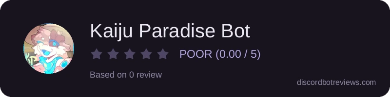 Rating widget preview for Kaiju Paradise Bot
