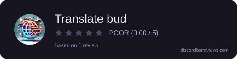 Rating widget preview for Translate bud