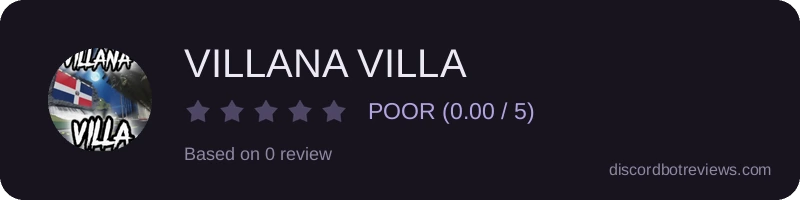 Rating widget preview for VILLANA VILLA