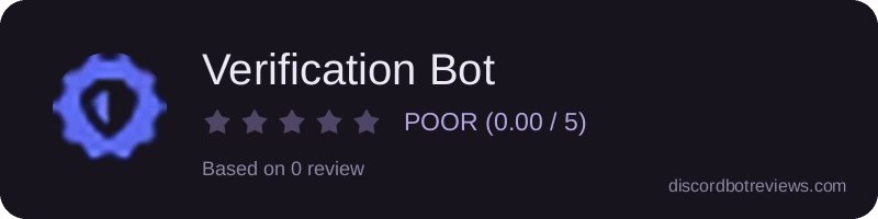 Rating widget preview for Verification Bot